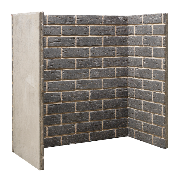 GREY BRICK Fireplace Chamber
