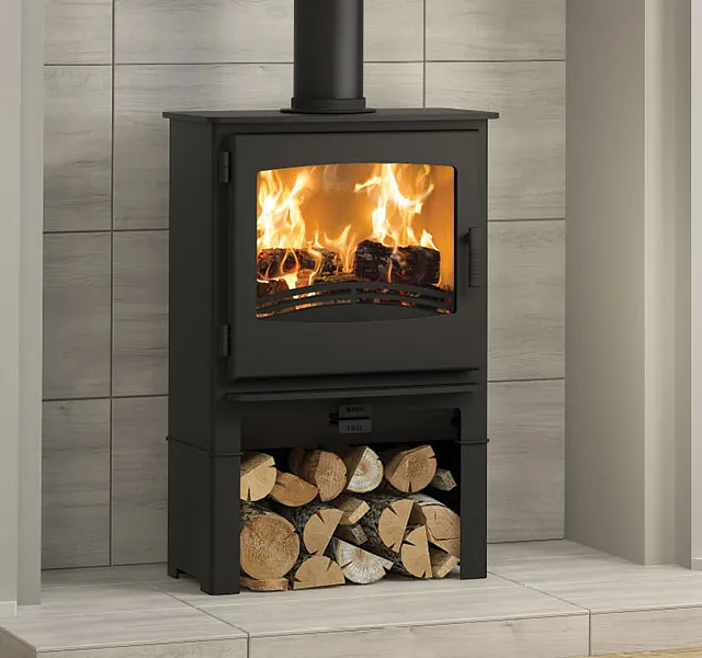 Desire 5 Widescreen Multifuel Stove log store